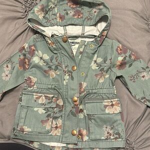 Oshkosh 18 month baby girl, thin jacket floral like new